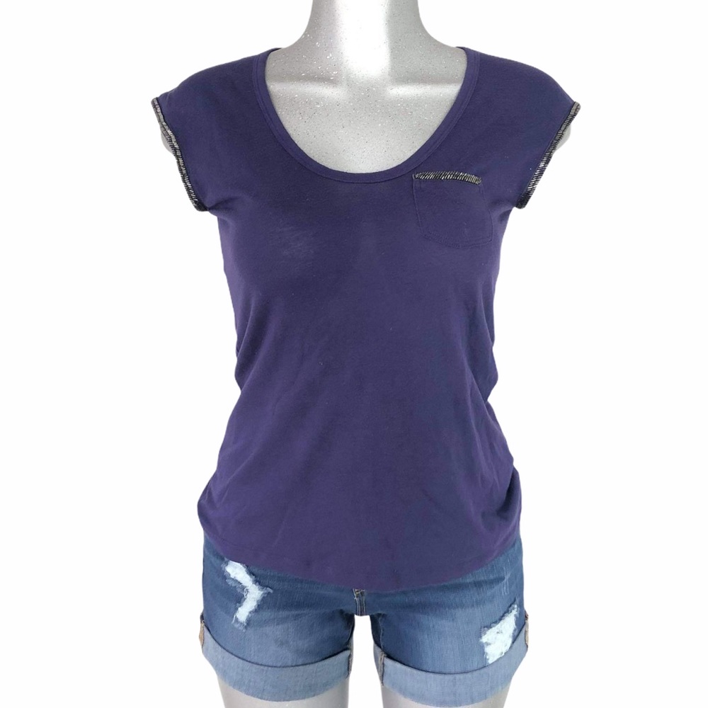 Banana Republic Basic Baby Tee Fitted T Shirt Boat Neck Size XS Basic Top Tumblr